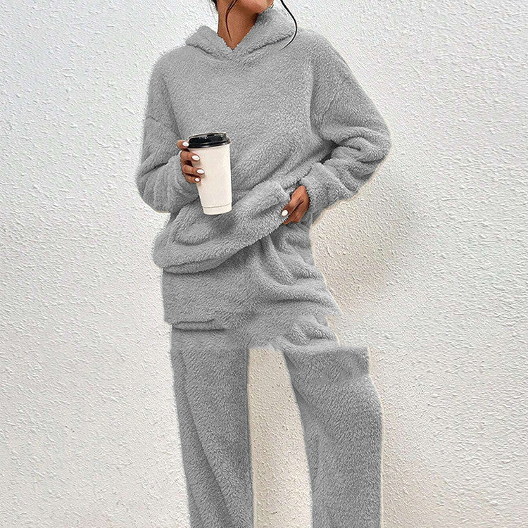 Fleece-lined Hooded Long Sleeve Dimensional Patch Pocket
