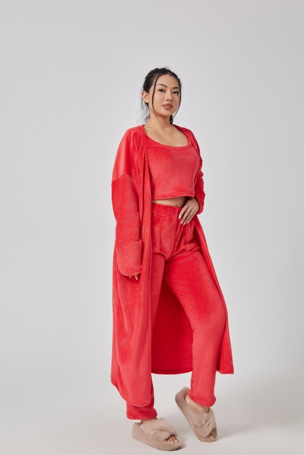 Cozy Pajama Set, 3 Piece Lounge Set, Cute Loungewear,