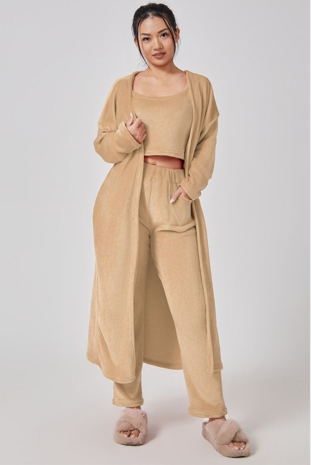 Cozy Pajama Set, 3 Piece Lounge Set, Cute Loungewear,